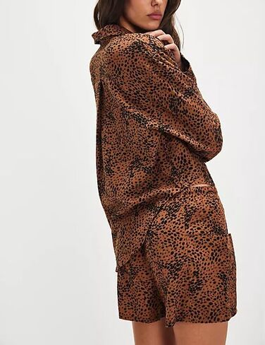 LILTWIST Womens Checkered Stripe Pajama Sets Long Sleeve Shirt Shorts Pjs 2 Piece Button Down Floral Print Lounge Sleepwear in Saudi Arabia