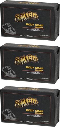 ألواح صابون للجسم واليدين من Suavecito، عطر رجالي أصلي مرطب بالفحم، 6 أونصة، 3 عبوات in Kuwait