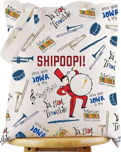 WZMPA Man Musical Cosmetic Bag Marian Paroo & Harold Hill Fans Gift Shipoopi Musical Makeup Zipper Pouch Bag Man Musical Merch (SHIPOOPI) in Saudi Arabia