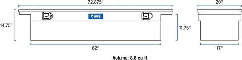 UWS EC10581 72-Inch Heavy-Wall Aluminum Truck Tool Box with Low Profile, RigidCore Lid in Saudi Arabia