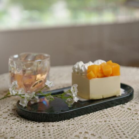 Emerald Green Marble Tray | Bathroom Jewelry Organizer | Spa-Quality Perfume Tray for Dresser, Nightstand, Makeup Table | Natural Stone & Non-Slip Base,9.8"x4.7"x0.6" in Saudi Arabia