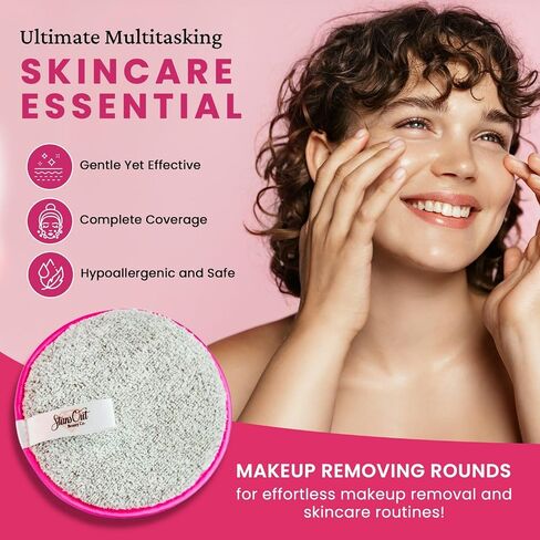 StansOut Beauty Microfiber Makeup-Removing Washcloth, Reusable Cloths, 12x12 inches, Gray, Pack of 3  in Saudi Arabia
