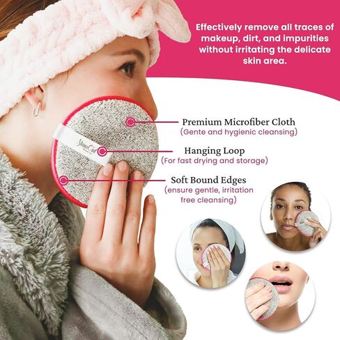 StansOut Beauty Microfiber Makeup-Removing Washcloth, Reusable Cloths, 12x12 inches, Gray, Pack of 3  in Saudi Arabia