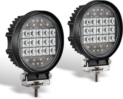 جراب خفيف مستدير LED مع Amber DRL-4 بوصة 12V مقاوم للماء ، حزمة الفيضان مساعدين على الطرق in Saudi Arabia