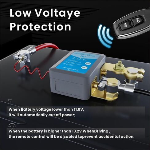 مفتاح قتل للسيارة ، 12V 240A بطارية عن بعد مفتاح مفتاح الجهد الذكي ، مفاتيح قتل السيارة المضادة للسرقة ، منع تصريف البطارية ، مفتاح قتل البطارية عن بُعد للسيارة ، شاحنة ، RV NS Blue in Kuwait