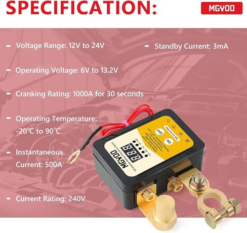 Kill Switch 12V 500A Remote Battery Disconnect Switch Anti-Theft Auto Battery Shut/Cut Off Switch for Car RV ATV Truck Boat in Saudi Arabia