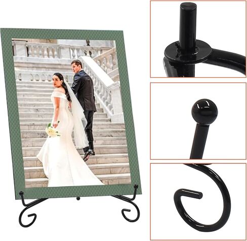 2 Pack Plate Stands for Display 8 Inch， Black Metal Plate Holder Stand for Picture Frame, Decorative Plates, Book, Photo, Collectibles in Saudi Arabia