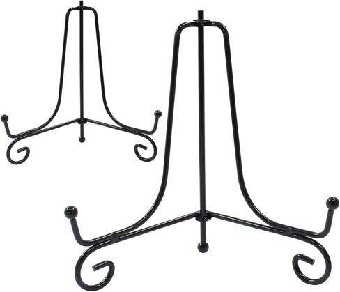 2 Pack Plate Stands for Display 8 Inch， Black Metal Plate Holder Stand for Picture Frame, Decorative Plates, Book, Photo, Collectibles in Saudi Arabia