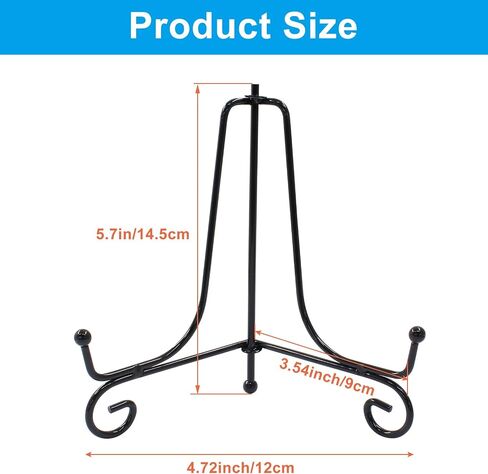2 Pack Plate Stands for Display 8 Inch， Black Metal Plate Holder Stand for Picture Frame, Decorative Plates, Book, Photo, Collectibles in Saudi Arabia