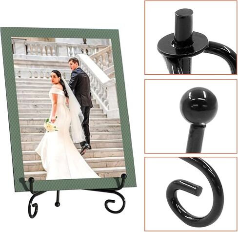 2 Pack Plate Stands for Display 8 Inch， Black Metal Plate Holder Stand for Picture Frame, Decorative Plates, Book, Photo, Collectibles in Saudi Arabia