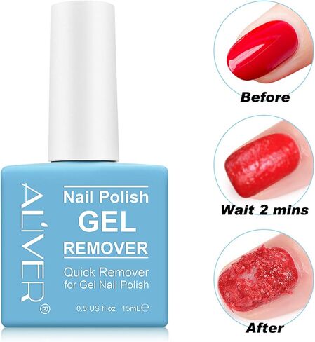 Gel Nail Polish Remover, Gel Remover for Nails in 3-5 Minutes, Easily & Quickly Remove Gel Nail Polish, No Need for Foil, Soaking or Wrapping, Protect Your Nails-15 ml in Kuwait