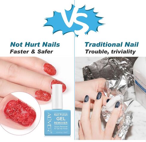 Gel Nail Polish Remover, Gel Remover for Nails in 3-5 Minutes, Easily & Quickly Remove Gel Nail Polish, No Need for Foil, Soaking or Wrapping, Protect Your Nails-15 ml in Kuwait