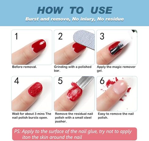 Gel Nail Polish Remover, Gel Remover for Nails in 3-5 Minutes, Easily & Quickly Remove Gel Nail Polish, No Need for Foil, Soaking or Wrapping, Protect Your Nails-15 ml in Kuwait