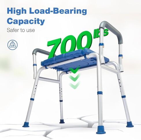 GreenChief Shower Chair with Arms and Back 350 LB, Folding Bath Chair Adjustable, Shower Seat Cutout for Private Washing, Heavy Duty Shower Chair for Senior, Elderly, Disabled, Bariatric in Kuwait