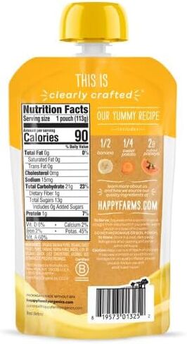 Happy Baby Organic Baby Food, Bananas, Sweet Potatoes & Papayas, 4 Oz in Saudi Arabia