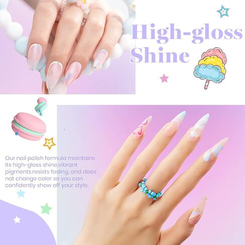 Beetles Gel Nail Polish,6 Colors Pearl Gel Nail Polish Shimmer Mermaid Gel Polish White Pink Blue Glitter Nail Polish Shell Swirl Thread Effect Soak Off UV LED Gel for Salon Home DIY Manicure in Saudi Arabia