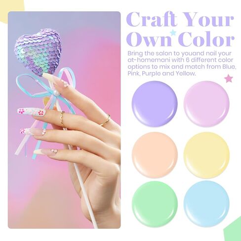 Beetles Gel Nail Polish,6 Colors Pearl Gel Nail Polish Shimmer Mermaid Gel Polish White Pink Blue Glitter Nail Polish Shell Swirl Thread Effect Soak Off UV LED Gel for Salon Home DIY Manicure in Saudi Arabia