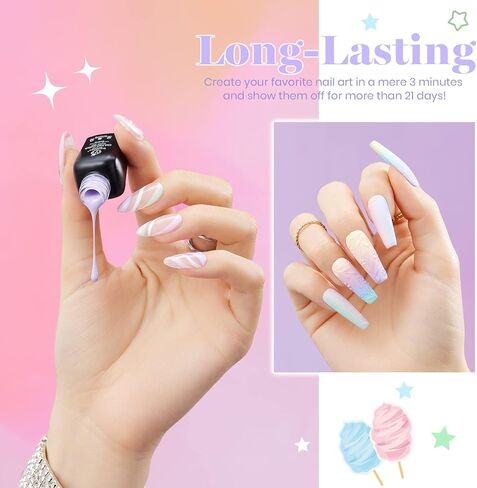 Beetles Gel Nail Polish,6 Colors Pearl Gel Nail Polish Shimmer Mermaid Gel Polish White Pink Blue Glitter Nail Polish Shell Swirl Thread Effect Soak Off UV LED Gel for Salon Home DIY Manicure in Saudi Arabia
