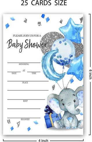 Safari Baby Shower Invitation Set, Fill In Invites Cards, Books For Baby, Thank You, Diaper Raffle, Oh Baby, Each Design 25 Cards & Envelopes (Total 100 Cards) – (bb002-taozhuang) in Saudi Arabia