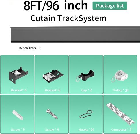 Flexible Bendable Aluminum Curtain Track Ceiling or Wall Mount (128inches /10.6FT)-Curtain Track for Curtains,Heavy-Duty Curtains Track,Black in Saudi Arabia