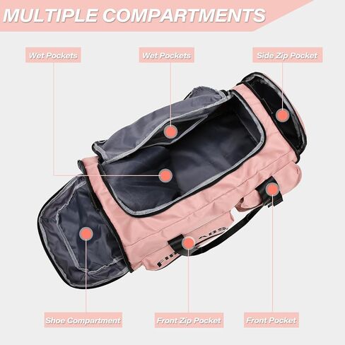 3 in 1 Gym Bag for Women, 65L Large Capacity Travel Duffle Bags Convertible Backpack Weekender Overnight Bag with Shoes Compartment and Dry and Wet Separation in Saudi Arabia