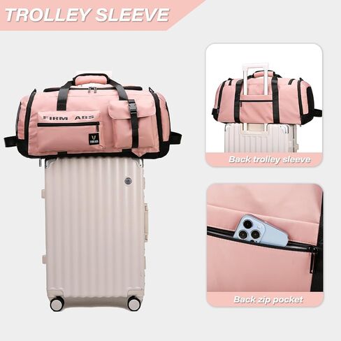 3 in 1 Gym Bag for Women, 65L Large Capacity Travel Duffle Bags Convertible Backpack Weekender Overnight Bag with Shoes Compartment and Dry and Wet Separation in Saudi Arabia