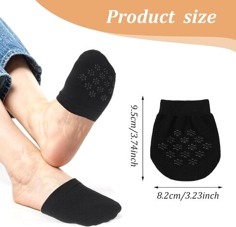 Women's Toe Socks for Mules, Half Socks for Women, Grip Socks No Show Liner Half Socks, Non Slip Hidden Toe Covers Socks Seamless Toe Socks Toe Toppers Liner, 6 Pairs in Saudi Arabia