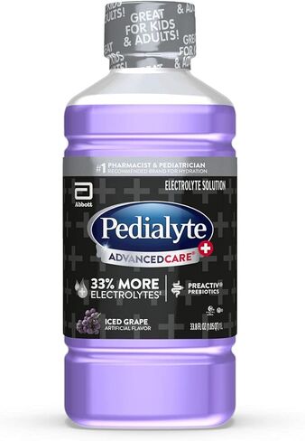 Pedialyte AdvancedCare+ مشروب إلكتروليت يحتوي على 33% المزيد من الإلكتروليتات ويحتوي على البريبايوتك PreActiv، ورمان الكرز المبرد، والزنجبيل، 33.8 أونصة سائلة in Kuwait