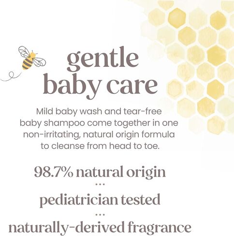 Burt's Bees Baby Sensitive Shampoo & Wash, Tear Free Non Irritating Soap, Gentle Plant Based Formula, Pediatrician Tested, Fragrance Free -21 oz in Saudi Arabia