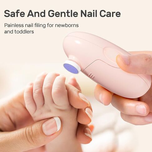 NCVI Baby Nail Trimmer Electric, Baby Nail File, Safe Baby Nail Clippers, Trim and Polish Set for Newborn Baby Infant Toddler Kids, Toes and Fingernails Care, Grooming & Manicure kit, 8 Grinding Heads in Saudi Arabia
