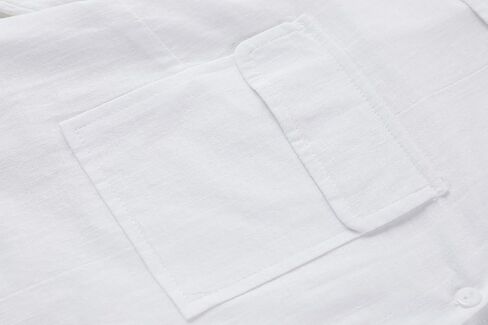 Runcati Womens Button Down Shirt Cotton Linen Long Sleeve V Neck Dress Shirts Casual Loose Roll Up Work Blouse Tops in Saudi Arabia