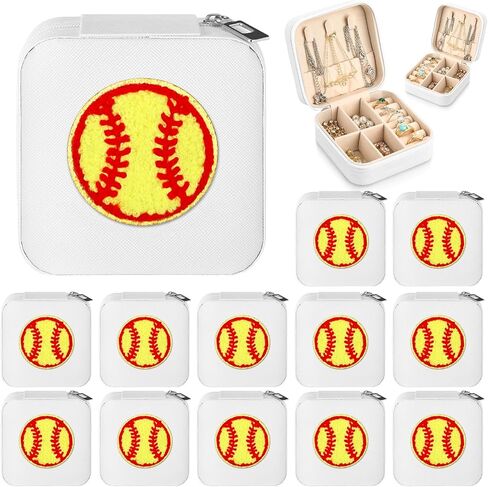 Leinuosen 12 Pack Softball Gifts Jewelry Case for Women, Softball Senior Night Gifts, Chenille Jewelry Box for Team, Graduates in Saudi Arabia