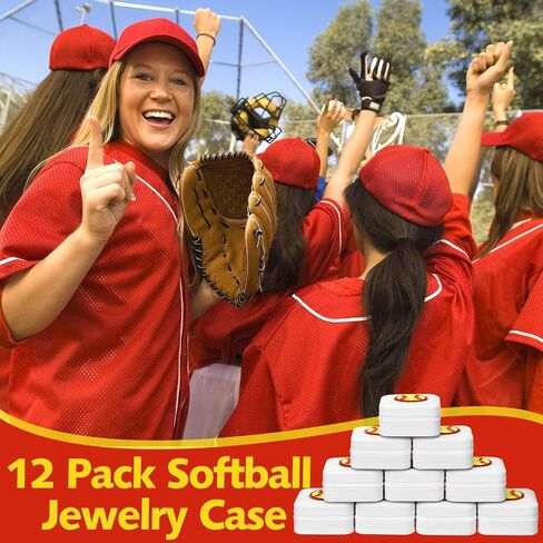 Leinuosen 12 Pack Softball Gifts Jewelry Case for Women, Softball Senior Night Gifts, Chenille Jewelry Box for Team, Graduates in Saudi Arabia