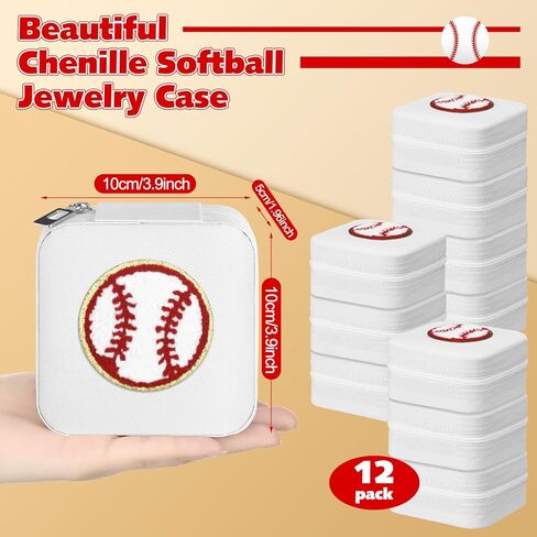 Leinuosen 12 Pack Softball Gifts Case Jewelry for Women ، Gifts Night Night Gifts ، Chenille Jewelry Box for Team ، Trea in Kuwait