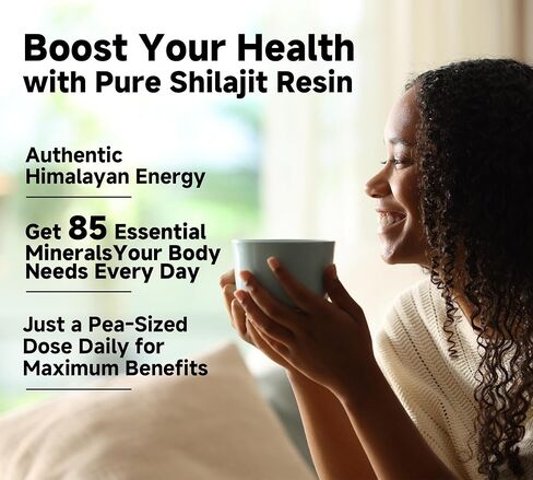 Shilajit Pure Himalayan Organic Shilajit Resin Supplement- Gold+ Grade with 85+ Trace Minerals with 75% Fulvic Acid, Overall Energy & Immune Support, Pure Shilajit for Men & Women, 65g in Saudi Arabia