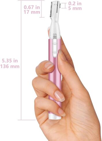 Upgraded Eyebrow Trimmer, Funstant Precision Electric Eyebrow Razor for Women Battery-Operated Facial Hair Remover with Comb No Pulling Sensation Painless for Face Chin Neck, Upper-Lip, Peach-Fuzz in Kuwait