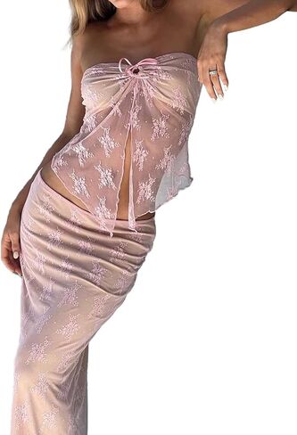 مجموعة تنورة من قطعتين من قطعة من قطعتين بلا أكمام بدون حمال in Kuwait