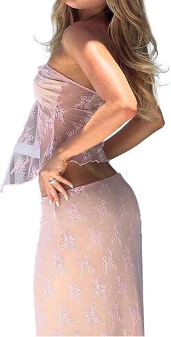 مجموعة تنورة من قطعتين من قطعة من قطعتين بلا أكمام بدون حمال in Kuwait