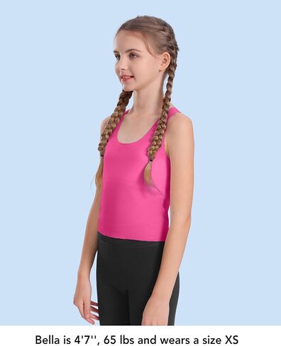 Salia Girl Training Starter Bras for Kids 7-12 Seamless Bras Tank Sports Bra 8-10 No Pads ، طبقة مزدوجة على الصدر in Kuwait