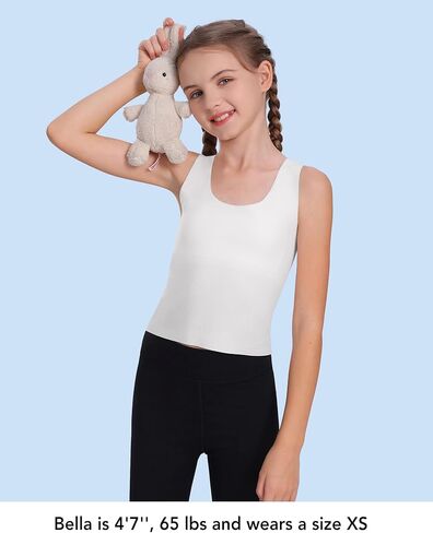 Salia Girl Training Starter Bras for Kids 7-12 Seamless Bras Tank Sports Bra 8-10 No Pads ، طبقة مزدوجة على الصدر in Kuwait