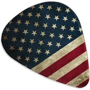 Vintage American Flag Guitar Picks for Acoustic Electric Bass Guitar,6Pack Guitar Pack for Music Lover