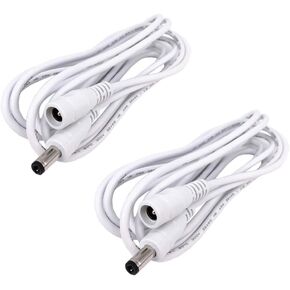 2pcs/Pack 3m/9.84ft White 5.5mm x 2.1mm DC Plug Extension Cable for Power Adapter DC Power 12V 5.5mm x 2.1mm Barrel Male Plug Connector