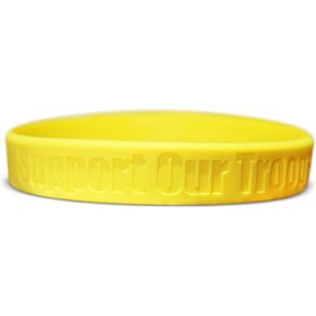 Support Our Troops Desert, Camouflage & Yellow Silicone Rubber Band Wristband Bracelet Accessory