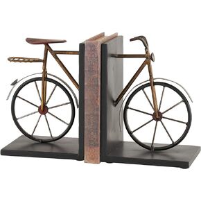 Deco 79 Metal Bike Bookends, Set of 2 6"W, 9"H, Black