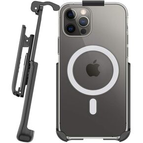 BELTRON Belt Clip Holster Compatible with Apple Clear Case for iPhone 12 Pro Max with MagSafe - Features: Built in Kickstand (Holster Only, Case is NOT Included)