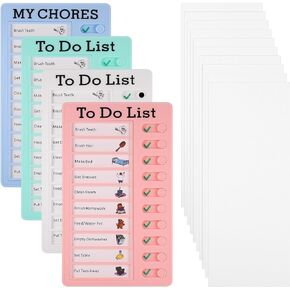 4 Pcs Chore Chart for Kids, Reusable to Do List, Memo RV Checklist Board, Sliding Routine Chart Planning Boards Reminder Chart