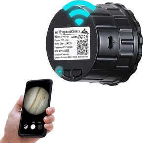 WiFi Telescope Eyepiece Camera 4MP Electronic Eyepiece for 24mm-50mm Optical Telescope and Microscope Support 32GB Video Recording