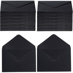 200 قطعة من المظاريف السوداء الصغيرة، مغلفات بطاقات الهدايا الصغيرة، مظاريف جيب لدعوة زفاف الأعمال لتخرج الأموال وحفلات الزفاف والعطلات، 4.3 × 2.9 بوصة in Kuwait
