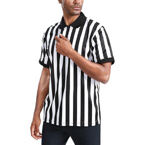 Men's Referee Shirt, Official Referee Uniform Basketball Umpire Jerseys for Football Volleyball Halloween Costume in Kuwait
