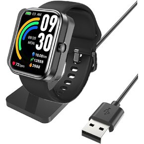Compatible with TOZO S3 Smart Watch Charger,Lamshaw Charging Stand Desk Holder Charging Dock Station Compatible with TOZO S3, S4 1.78" Smart Watch (Black)